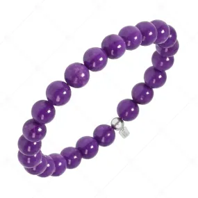 BALCANO - Lila Glimmer Stein, Phosphosiderit / Mineral Perlen Armband