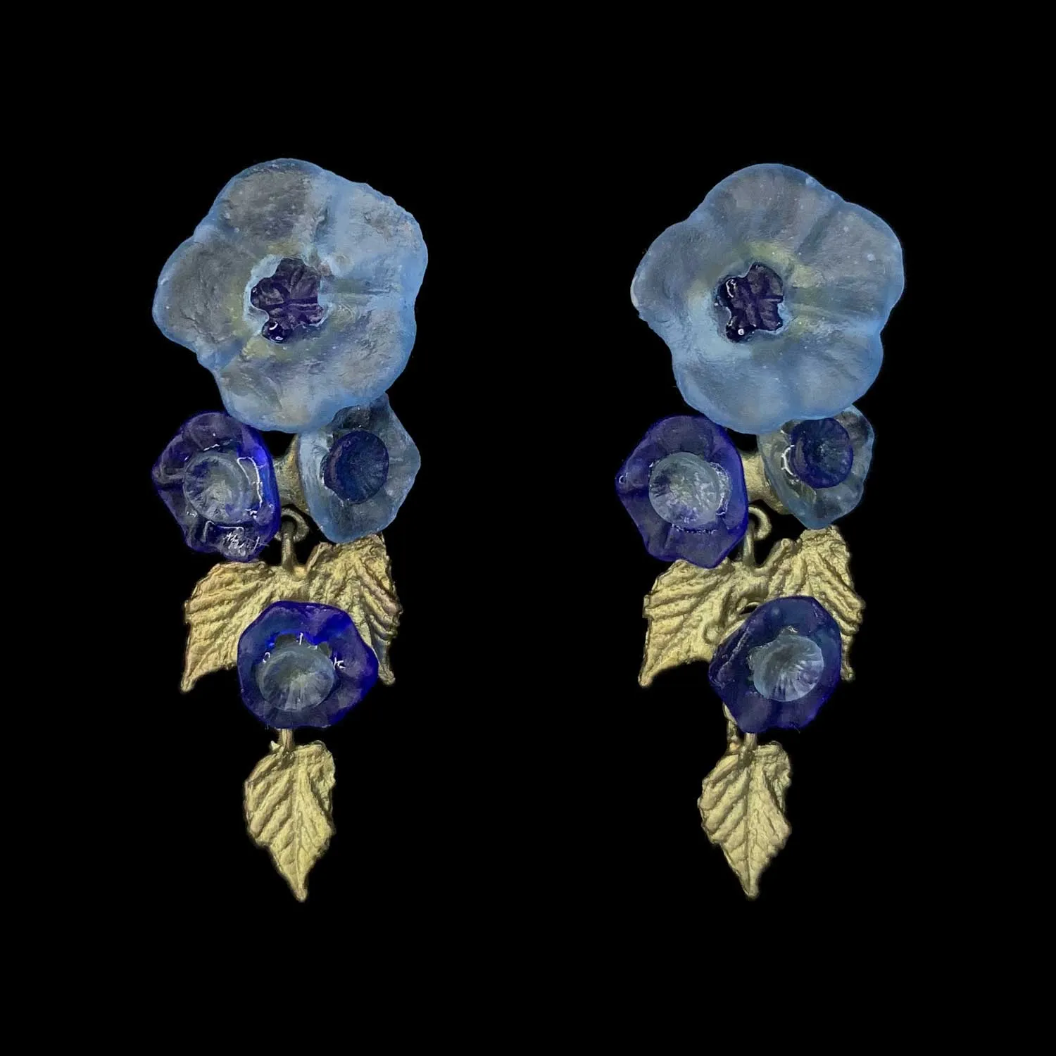 Blaue Prunkwinde Ohrstecker - Statement