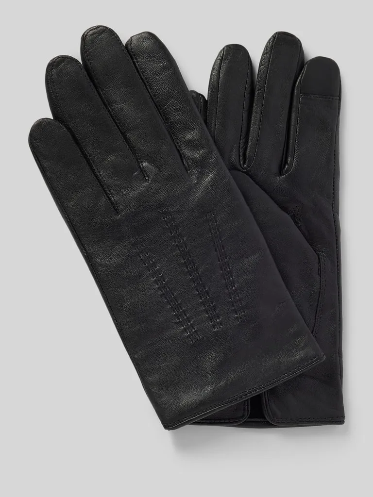 BOSS Handschuhe aus Lammleder mit Label-Detail Modell 'Hainz' (black) online kaufen