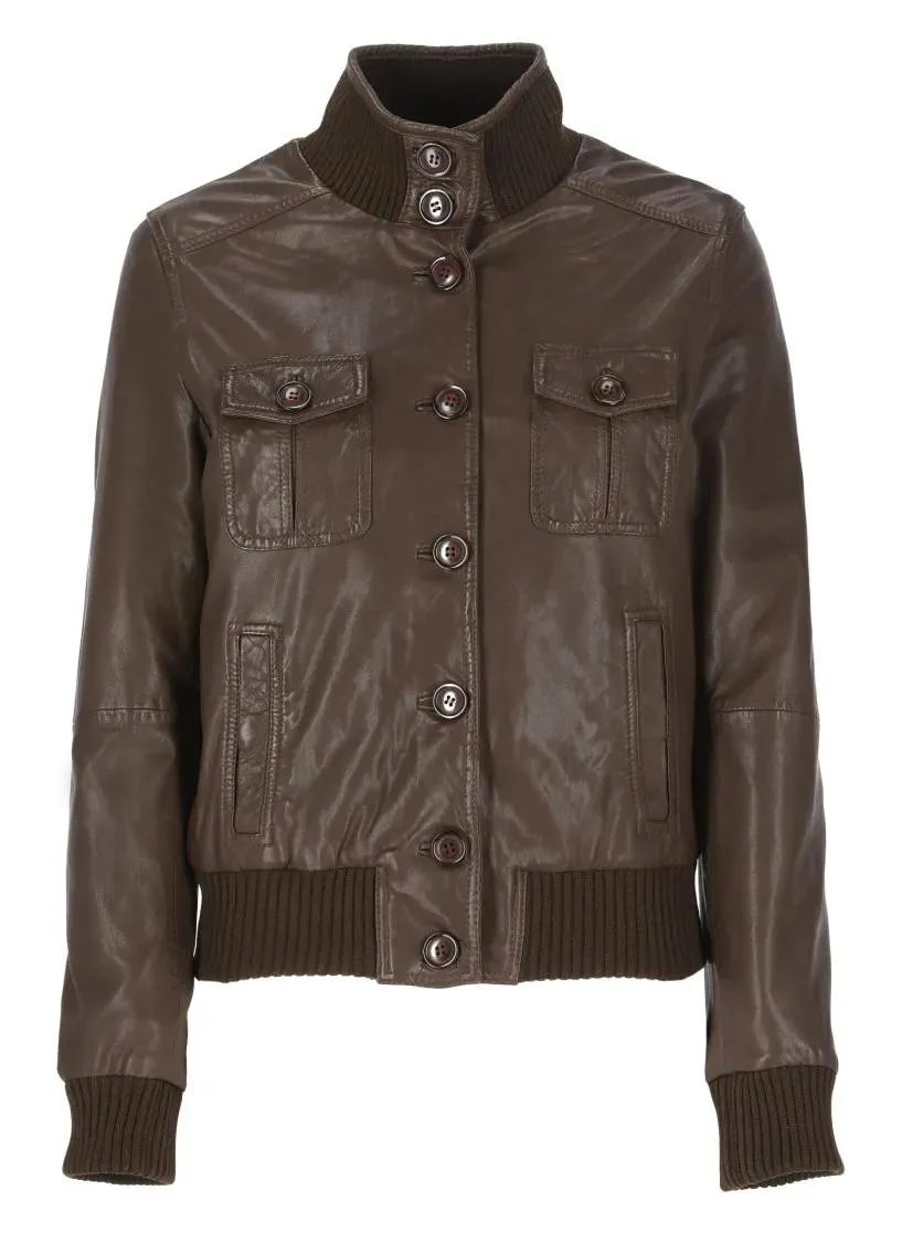  Bully  Leather Jacket Brown  Lederjacken 