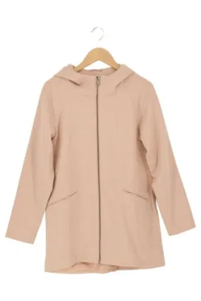 Damen Mantel Kurz Beige M Reißverschluss Casual Modern