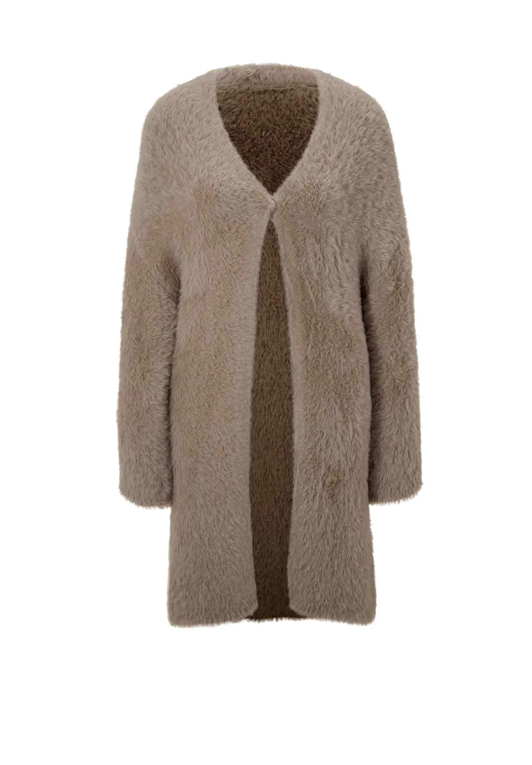 Damen Strickjacke Cardigan Longform lang offen Oversized von Heine helltaupe