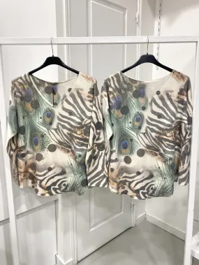 Doppelseitig bedruckter Pullover mit Golddruck