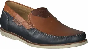 Herren-Slipper aus Leder 226211720604 (Blau/Braun)