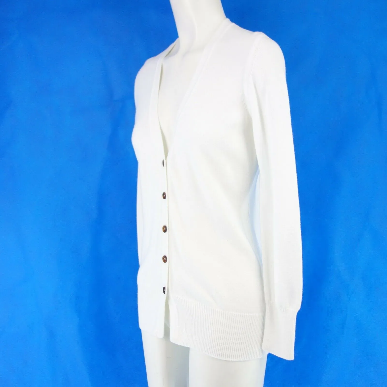 Joe Taft Damen Strickjacke Cardigan Größe 38 M Weiß Baumwolle Strick Np 139 Neu