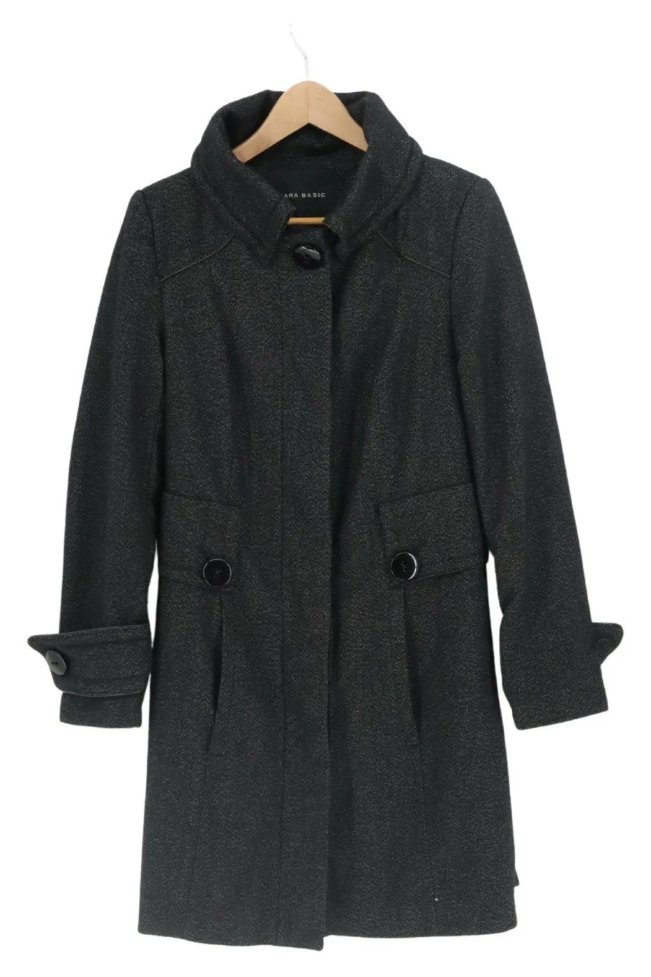Klassischer Mantel Damen M Schwarz Urban Vintage