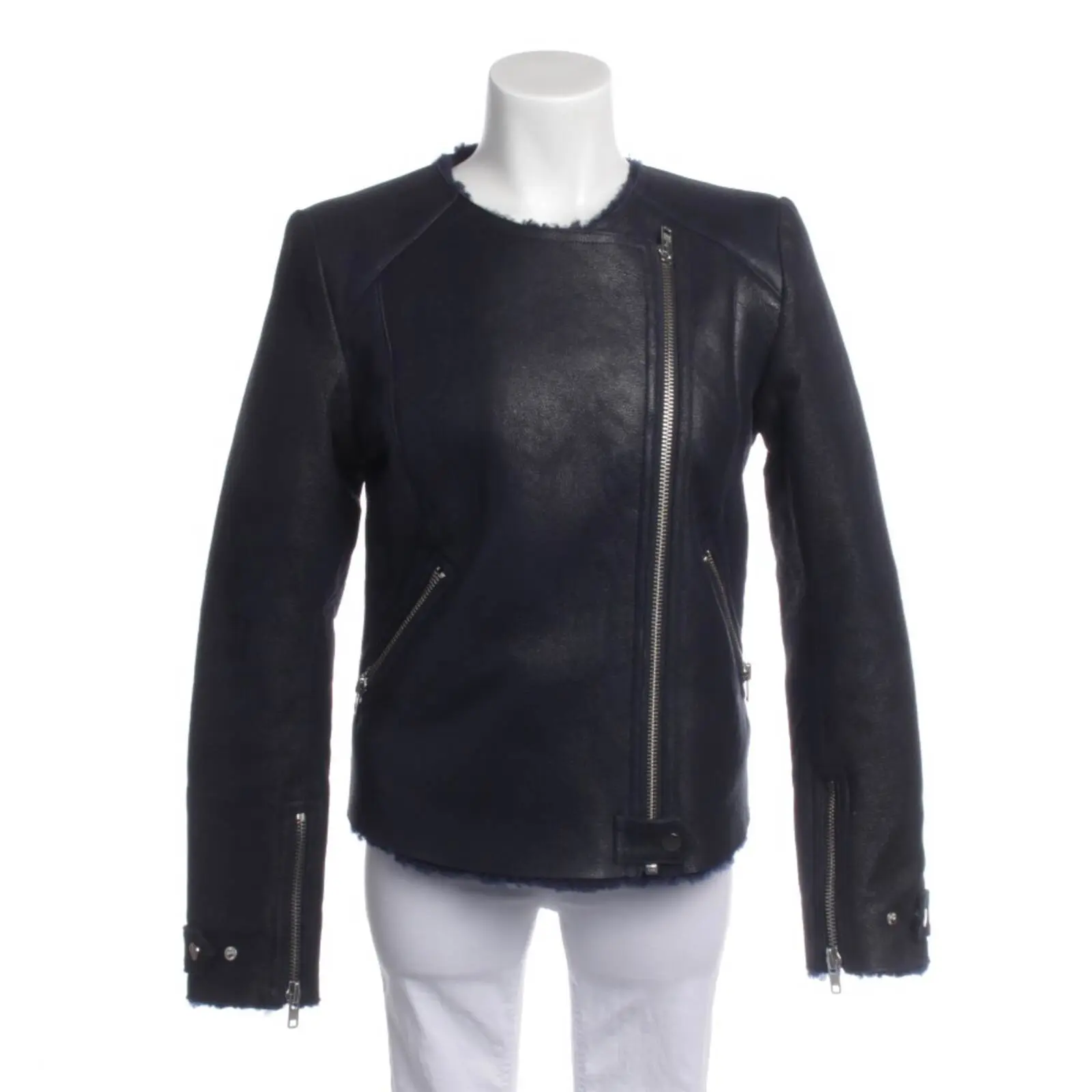 Lederjacke 38 Blau