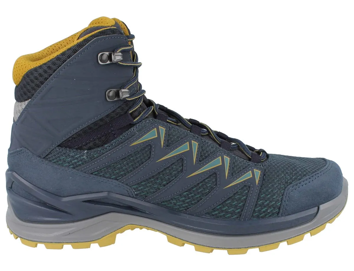 LOWA Innox Pro GTX MID Herren Trekkingstiefel blau gelb Textil