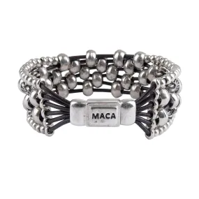MACA Kitzbühel Armband A060 silber und braun | Armbänder online kaufen bei LuxuryLoft
