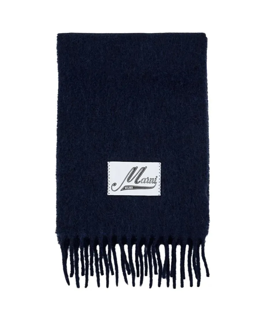   Marni  Brusched Alpaca Scarf Blue  Leichter Schal 