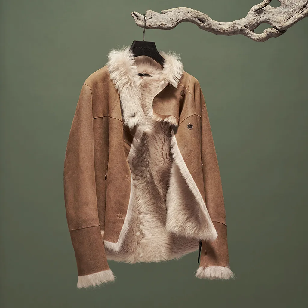 Pia Toscana Lammfell Jacke. cognac. - AYASSE