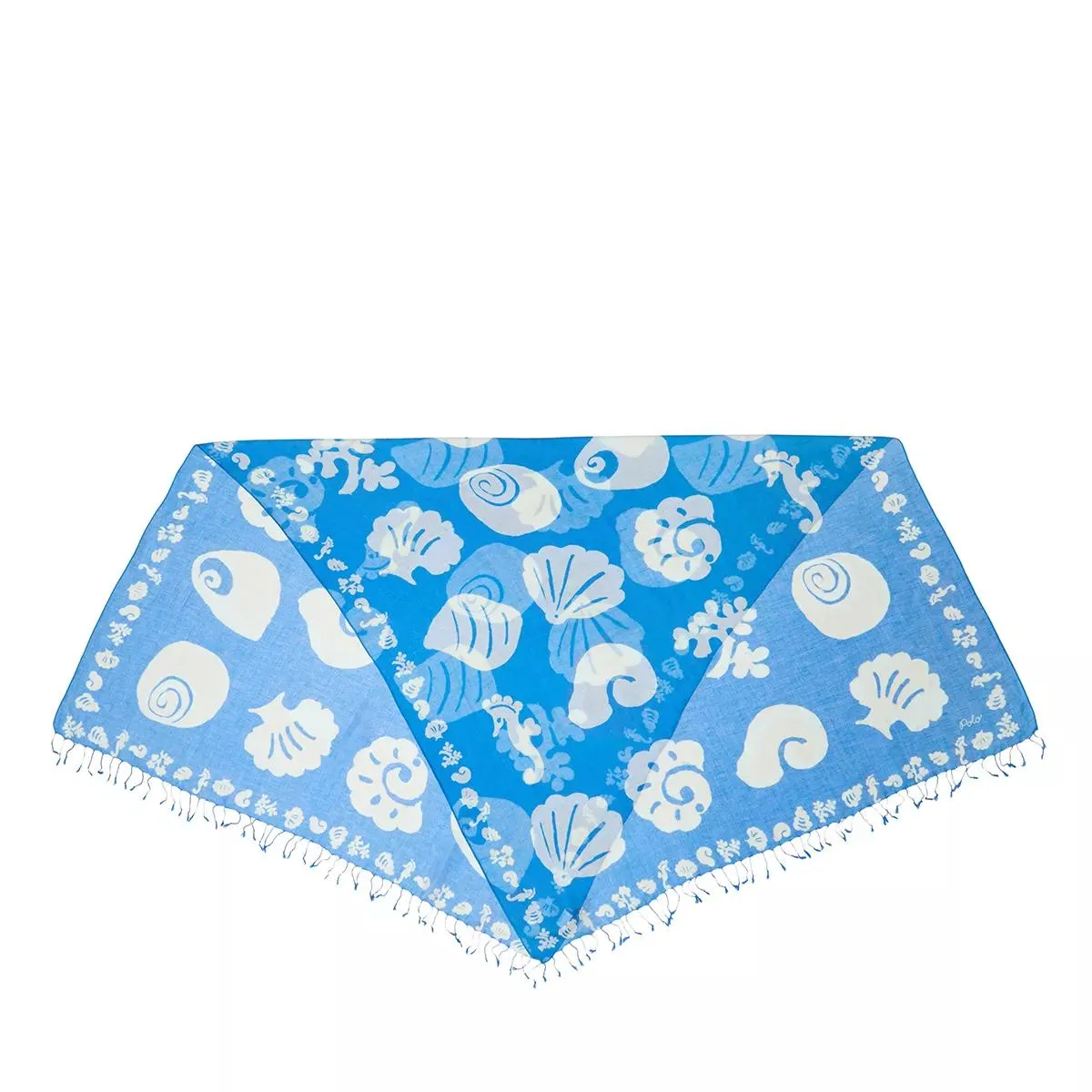   Polo Ralph Lauren  Shell Oblong-Scarf-Oblong Blue/Cream  Leichter Schal 