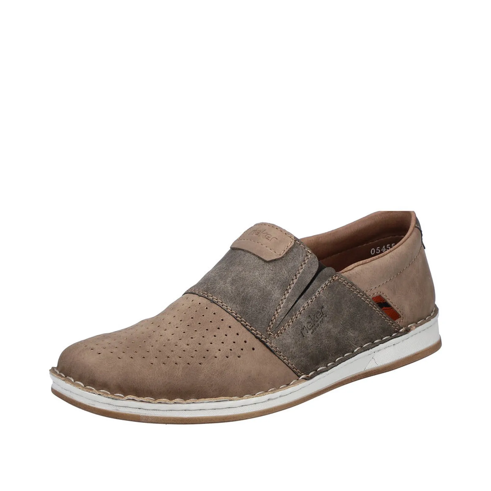 Rieker Herren Slipper Halbschuh Lochmuster Stretch