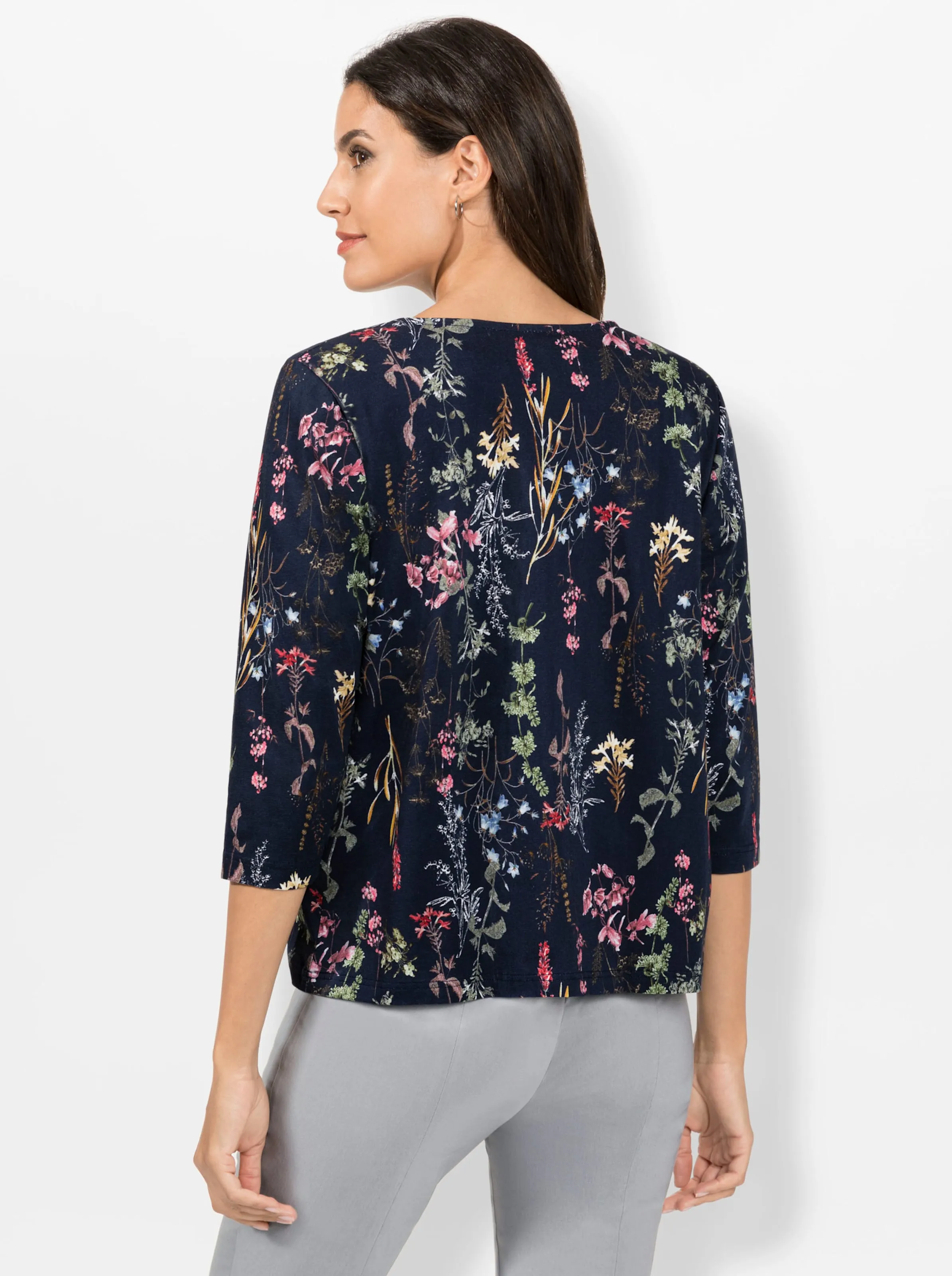 Shirtjacke in marine-bedruckt