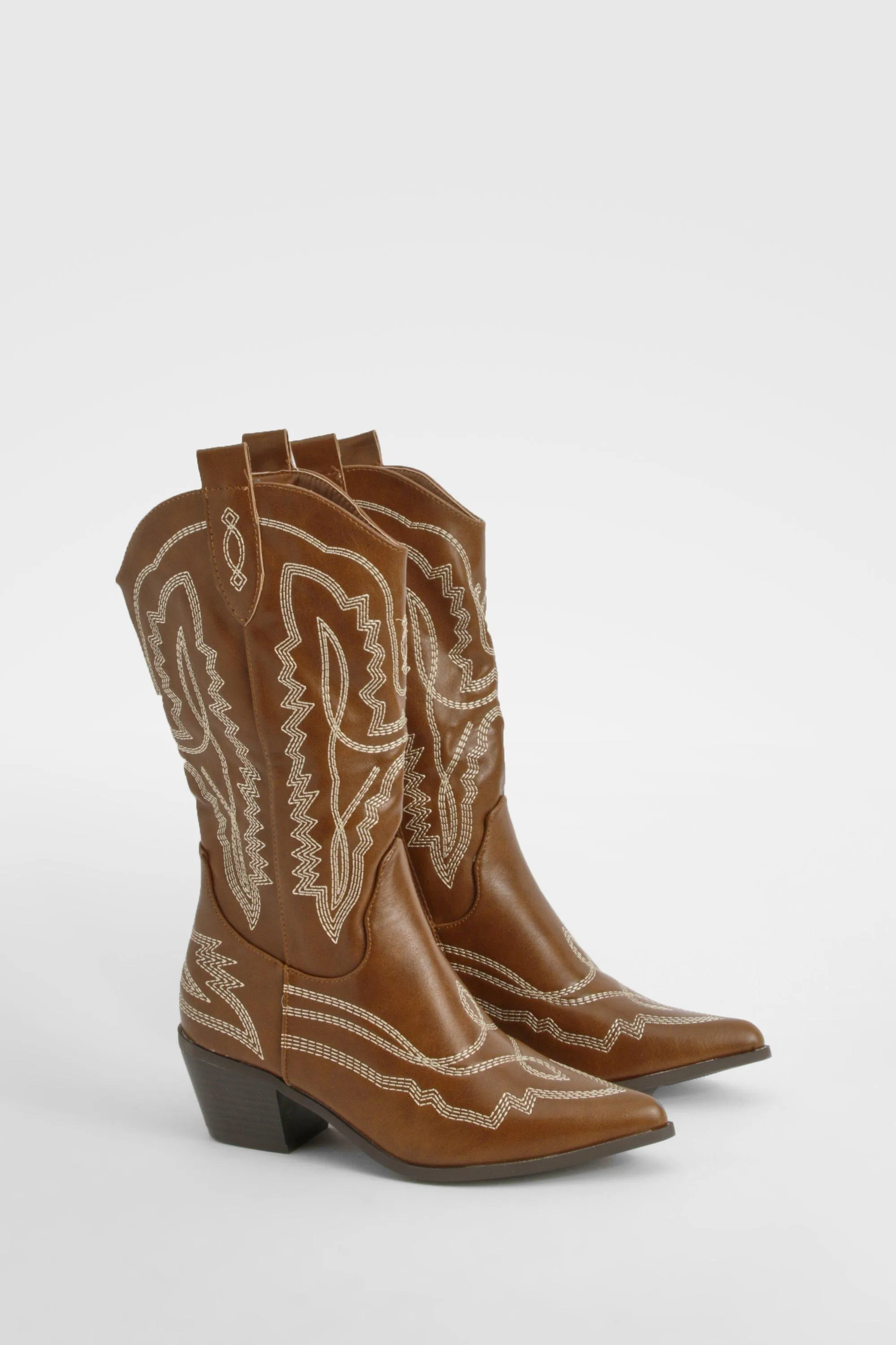 Western Cowboy-Stiefel mit Kontrast-Naht