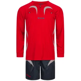 Zeus Herren Schiedsrichter Set Trikot mit Shorts Rot